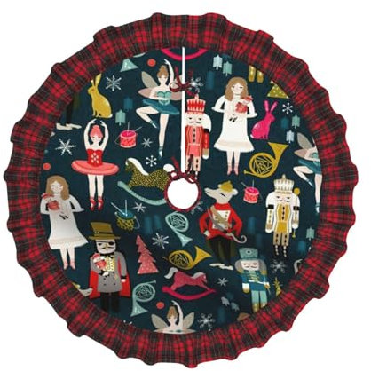 Nussknacker-Ballett-Ballett für Damen, rustikaler künstlicher Jute, kariert, Baumrock, perfekte Ergänzung für Ihre Weihnachtsbaumdekoration