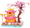LULUFUN Sakura Tree Temple Building Blocks Set, Bauklötze Modell Set, Geschenk Spielzeug für Jugendliche und Erwachsene
