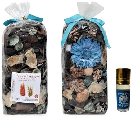 Youngland Ocean Potpourri Bags - Fragrant Rose Scented Dried Flowers for Spring Decor, Home Fragrance, and Valentine's Day - 2 Bags (8.4oz) (Ocean)