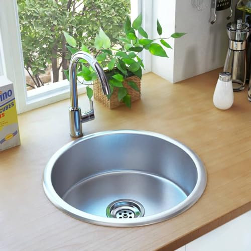 ARKEM Lavello da Cucina con Filtro e Sifone in Acciaio Inox,Lavello Cucina, Lavandino Cucina,Lavabo Cucina ad Incasso
