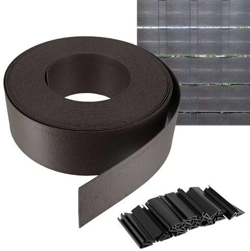 Oxeo Brise Vue Semi Rigide 25M - Hauteur 93mm - pour clôture de Jardin - Installation Facile - Clips de Fixation fournis