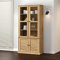 Gecheer Vitrinenschrank Bücherschrank Aktenschrank Büroschrank Vitrine Schrank Bücherregal Standvitrine VIGO 85x35x170 cm Massivholz Kiefer