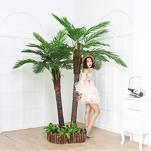Décor de Palmier, Palmier Tropical Artificiel avec Tronc Debout, Faux Palmier pour, Palmiers artificiels pour l'extérieur 2 m + 1,8 m