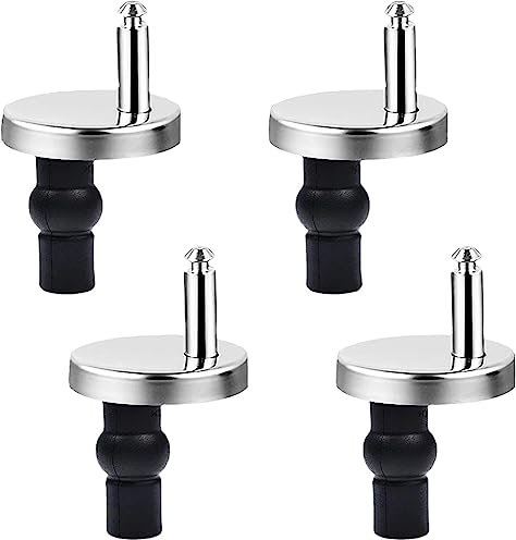 SIGANDG Quick Release Toilet Seat Fixings Upgrade Toilet Seat Fixings Quick Release Universal Toilet Seat Hinge Fittings for WC Toilet Blind Holes (4 Pack)