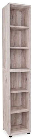 Eigentlich Aktenregal Holz, B40xT40 cm, stabiles Büroregal in versch. Größen und Farben, Bücherregal Aktenordnerhöhe, stabiles Mehrzweckregal (Eiche modern, 6 OH-40x40x223cm)