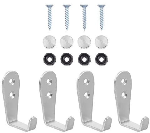 Uonlytech Ganci in Acciaio Inox Ganci Da Parete 3 Mm Di Spessore Base Quadrata Supporti A Un Perno Per Appendere