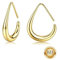 MILACOLATO G23 Titan Ohrringe Creolen Gold Vergoldet 18 Karat Hypoallergene Tropfen Trendige Ovale Durchziehung Leichter Silber Creolen Statement Tropfen Ohrring Groß 25/30/40MM-G40