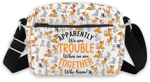 Bambi und Klopfer Crossbody-Tasche Cartoon Film Charaktere Geschenk Hirsch Bambi Fans Geschenke WDW Fans Geschenk, Bambi App Hb Cb, INCHES