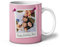 iCaseDesigner Personalised Photo Mug with Name – 5 Colour Themes - Custom Coffee Cup with Retro Photo Print – Unique Gift for Him, Her, Friends, Couples. Pink