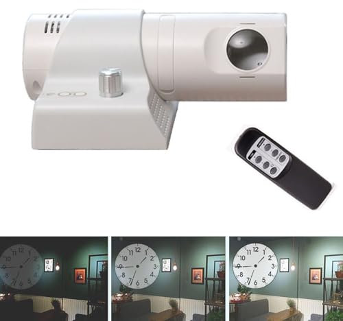 Projektionsuhr für Schlafzimmer, LED Analog Projektor Uhr mit Fernbedienung und 180° Drehbar Projektion für Wohnzimmer