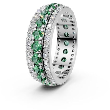 Eternity-Ring aus 925er Sterlingsilber mit grünem Smaragd