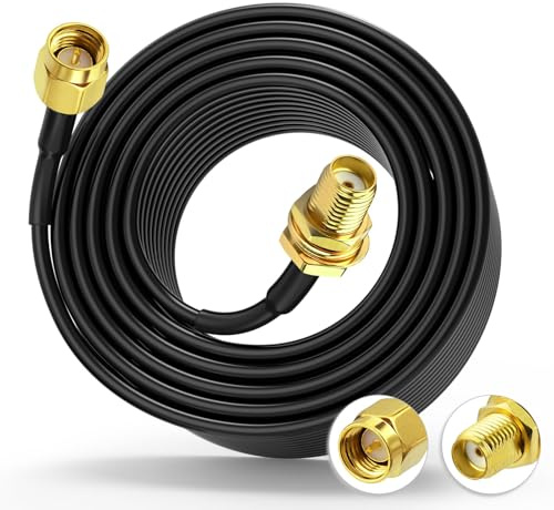 Superbat SMA Kabel Verlängerung 10m - SMA-Stecker auf Buchse Bulkhead ALSR100 Koaxialkabel, Verlustarm - Hochperformant für 4G LTE, 5G Modem, Router, WLAN Antennen und Funkgeräte