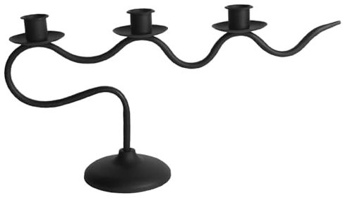 Iron Candelabra Candle Holder, Candle Stand, 3 Arm Vintage Cast Iron Holder, Black Centerpieces for Tables, Candelabra for Home Cafe Dining Room Fireplace Mantels