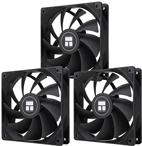 TR-Thermalright TL-C12C X3 3-Packs Case Fan-120mm 4pin-PWM Fan Silent Cooling,1550RPM Speed,Low-Noise 25.6dBA,for PC Cooling Systems,Black