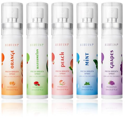 5 Pezzi Spray Alito Fresco sapore di frutta,l'Alito Spray per Bocca