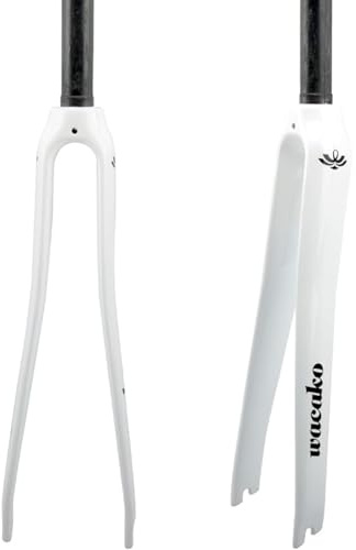 KUNYOS T800 Carbon Rennrad Gerade Gabel 700C 28,6 Mm Rennrad Carbongabel, 100 Mm Offener Gang, Max Fit 700 * 25C Laufradsatz,Weiß