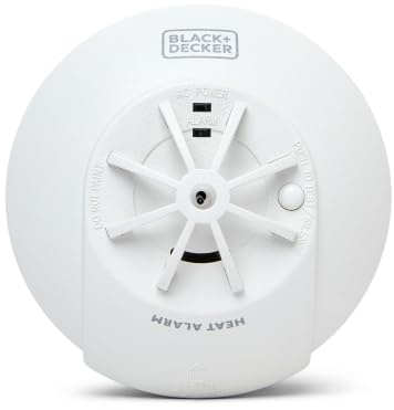 Black + Decker Netz-Küchen-Hitzemelder, 9 V, Batterie-Backup-Netzbetrieb, Wärmemelder für Küche, Garage, Interlink-Alarme für vollständigen Schutz zu Hause, schnelle Befestigung, einfache Installation