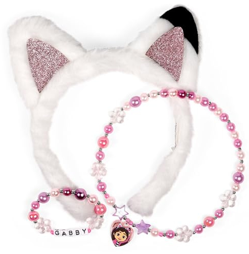 Gabby's Dollhouse Kinder-Schmuckset, 3-teilig, Set mit Halskette, Armband und Ring für Mädchen, Gabby-Fans
