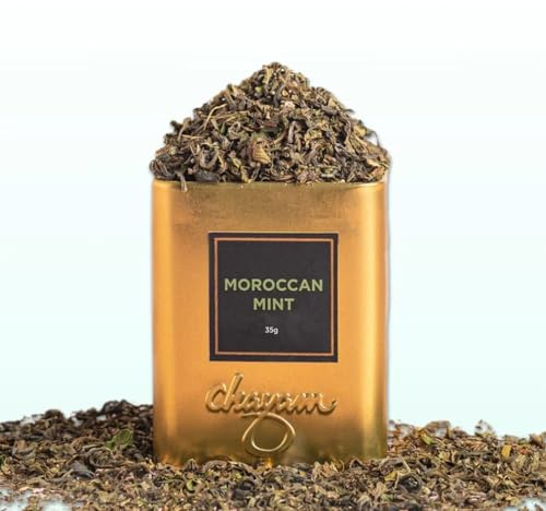 Premium Moroccan Mint Tea 35g – Loose Leaf Green Tea Blend in Luxury Gold Tin | Natural Spearmint & Peppermint | Digestion, Stress Relief & Immunity Support | Fresh, Aromatic Herbal Tea Gift