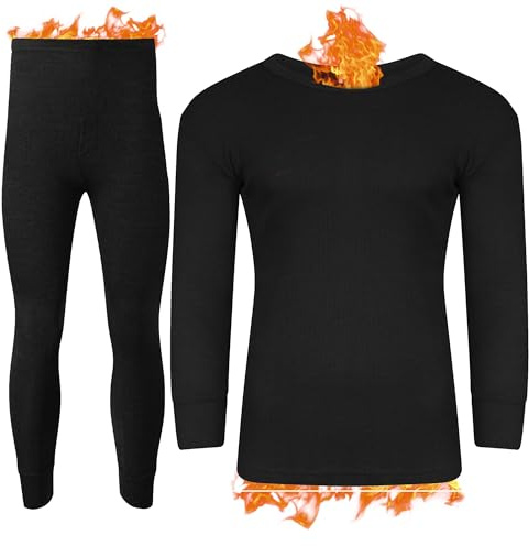 Active Star Mens Thermal Underwear Set, 0.45 Tog Long John Bottoms With Short & Long Sleeve Tops Base Layer Warm Winter Thermals For Running Sport Ski S-XXL