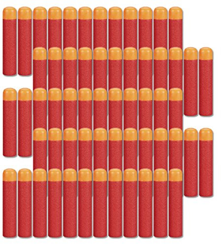 60 Dardi Proiettili Nerf Elite 9.5cm,Rosso Schiuma Proiettile,Nerf Minecraft Martello Pistola Blasters Giocattolo per Bambini,Schiuma di Dardi Munizioni Ricarica Compatibili N-Strike Elite Series