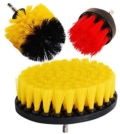 OxoxO Bürstenaufsatz Bohrmaschine Set 3 Stück, Bürste für Akkuschrauber （2''/ 3''Bürste+ 4'' weiche Bürste Bohrbürsten Akkuschrauber Befestigung Reinigungsbürste für Badwanne Fliesen Boden Küche Auto