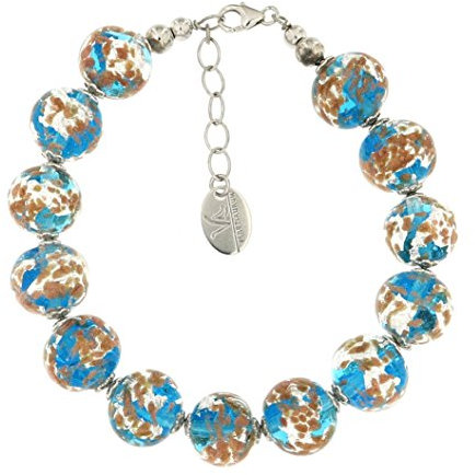Venetiaurum - Pulsera para Mujer con Piedras de Cristal de Murano Original y Plata 925 - Joya Made In Italy Certificada