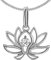 CLEVER SCHMUCK Damen Halskette Anhänger Lotusblüte 17 x 12 mm mit Zirkonia Kette Panzer 45 cm glänzend Sterling Silber 925 im Schmucketui