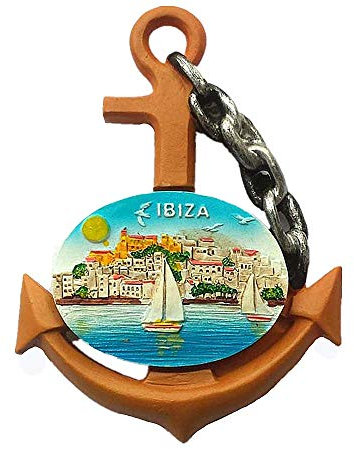 3D-Kühlschrankmagnet in Ankerform, Motiv: Ibiza, Spanien, Souvenir, Geschenk, Sammlung, Heim- und Küchendekoration, Magnetaufkleber, Ibiza Spanien, Kühlschrankmagnet