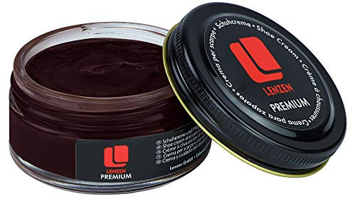 Lenzen Premium Cirage à Chaussures I Crème Nourrissante pour Cuir Lisse et Grainé (Marron foncé)