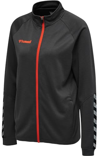 hummel AUTHENTIC Sportjacke Damen - Trainingsjacke & Laufjacke - Dünne Jacke für Sport, Fitness und Alltag - mit Reißverschluss, Taschen und Stehkragen - aus Polyester-Strickstoff