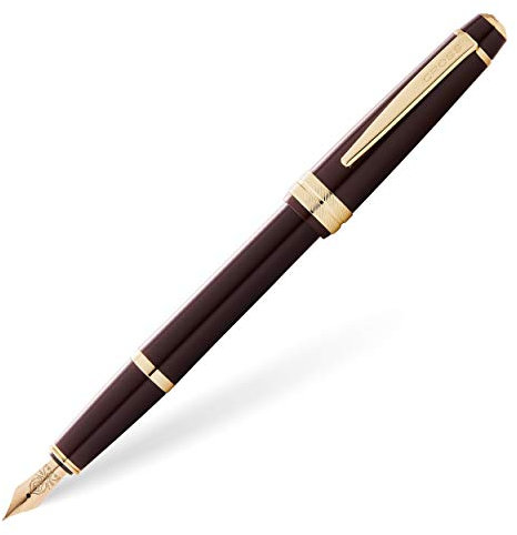 Cross Bailey Light Polished Burgundy Resin and Gold Tone Medium Nib Fountain Pen