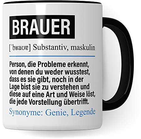 Pagma Druck Tasse Brauer lustig, Bier Brauer Geschenk, Spruch Bierbrauer Mälzer Kaffeebecher Geschenkidee, Kaffeetasse Beruf Teetasse Brauerei Becher