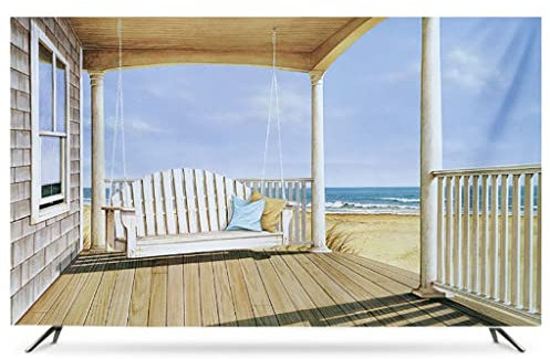 HBLZGBL 42-43 Indoor-TV-Abdeckung, Schutzhülle TV Polyester-Gewebe Umweltfreundliches Drucken und Färben Staubdicht und wasserdicht für Flat Curved TV, Smart TVs (Color : A, Size : 40)