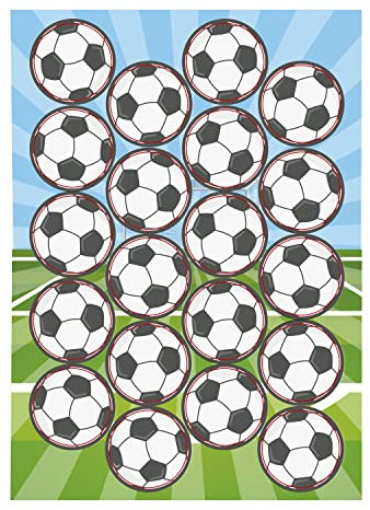 Dekora - Essbare Tortendeko für Kinder | Fußball Tortendeko Essbar, 3,4 cm, Geburtstagstorten Dekoration aus geschmacksneutralem Esspapier, Gluten- und zuckerfrei