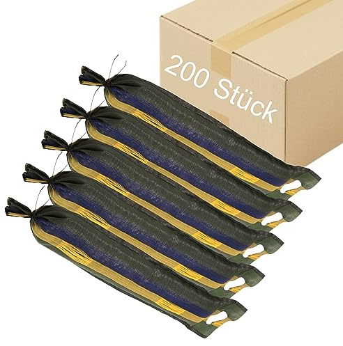 Miko® 200 STK. Sandsäcke, Silosäcke, Hochwasserschutz, Silosandsäcke ungefüllt, Wassersperre 25 x 100 cm NEU mit Zugband und Tragelaschen, befüllbar mit Sand oder Kies, UV-beständig