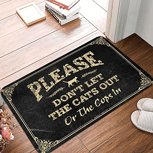 Doors for House Please Don't Let The Cats Out Or The Cops in Rug Summer Door Mat Outdoor Home Alone Door Mat ( Size : 50X80CM )