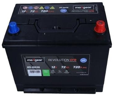MAXGEAR 85-0026 Starterbatterie 72Ah 12V 720A EFB DIN/ISO D26 Kompatibel mit HYUNDAI ix35 LM, EL, ELH, TOYOTA Auris Kombi E18, NISSAN Qashqai/Qashqai +2 I J10, NJ10, KIA SPORTAGE SL, MAZDA