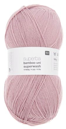 Rico Superba Bamboo Uni 4-lagige Socke 008, rauchrosa