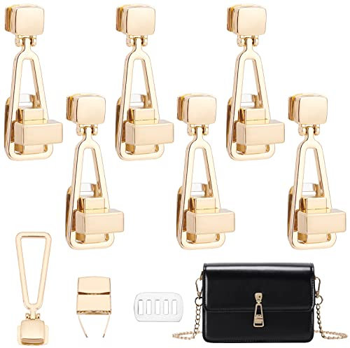 PH PandaHall 6 Sets Turn Lock Clasp Pack Golden Purses Twist Lock Clutches Closures Triangle Metal Flip Lock Craft Alloy Bag Twist Lock Clasp with Iron Shim for Purse Handbag Shoulder Bag Making