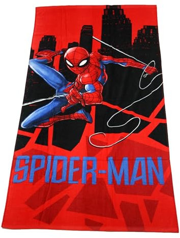 Theonoi - Toalla de baño para niños, niña y niño, 100% algodón, 70 x 140 cm (Spiderman)
