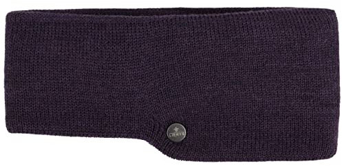 LIERYS Fine Merino Stirnband Damen/Herren/Kinder (7,5-10 cm breit) - Made in Germany - mit Merinowolle - Ohrenwärmer gefüttert mit Baumwolle - One Size (53-60 cm) - Herbst/Winter pflaume One Size