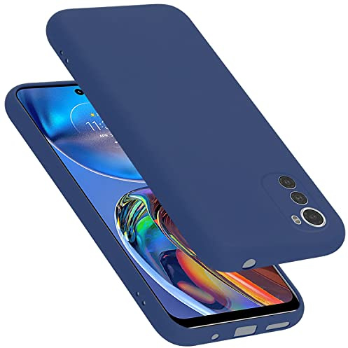 Cadorabo Hülle kompatibel mit Motorola Moto E32 4G / E32S Hülle Silikon Handyhülle für Moto E32 4G / E32S Case aus flüssigem Silikon- Kratzfeste und stoßfeste dünne TPU Schutzhülle - Liquid BLAU