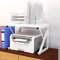 nozama Printer Stand with Storage,2 Tier Wood Printer Desktop Stands Shelf,Microwave Rack Shelf Bakers Rack for Small Space