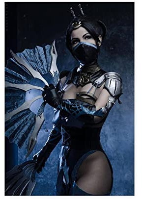 TONFON Kitana Charakter-Poster, Mortal Kombat Art Deco, 30,5 x 45,7 cm, Leinwandposter, Schlafzimmer-Dekor
