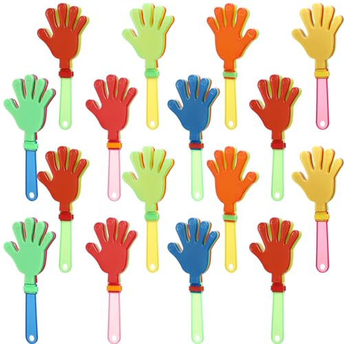 ZCYSRLQIN 16 Pcs Colorful Hand Clappers 7.5 Inch Clappers Noisemakers Noise Makers Party Favors Plastic Clapper Sporting Events Cheers Ball Dance Basketball Football Noisemakers (Colorful)