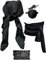 Halloween-Piratenkostüm, für Damen und Herren, Piraten-Kopftuch, Bandana, Gürtel, Mittelalter, Renaissance, Wikingerzubehör, Schwarz, 4 Stück
