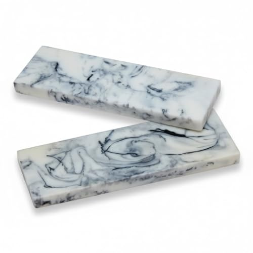HANDTECHINDIA Resin Knife Handle Scales for DIY Crafts, 2 Pieces Mixed Colorful Resin Handle Scale for Knives Making (MARBLE)