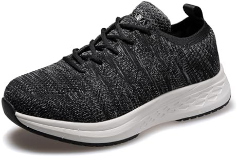 Vogana Zapatos para diabéticos para mujer, zapatos ortopédicos con cordones, extra anchos, alivian la hinchazón y el dolor de pies, cómodos, zapatos deportivos casuales de apoyo para correr al aire