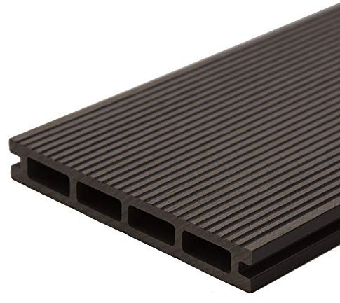 HORI® WPC-Terrassendiele Komplettset Hohlkammer Komplettbausatz Terrassenplatten Premium Terrassenboden Garten I Fläche: g) 22 m² I 2,20 m Dielenlänge I Grau
